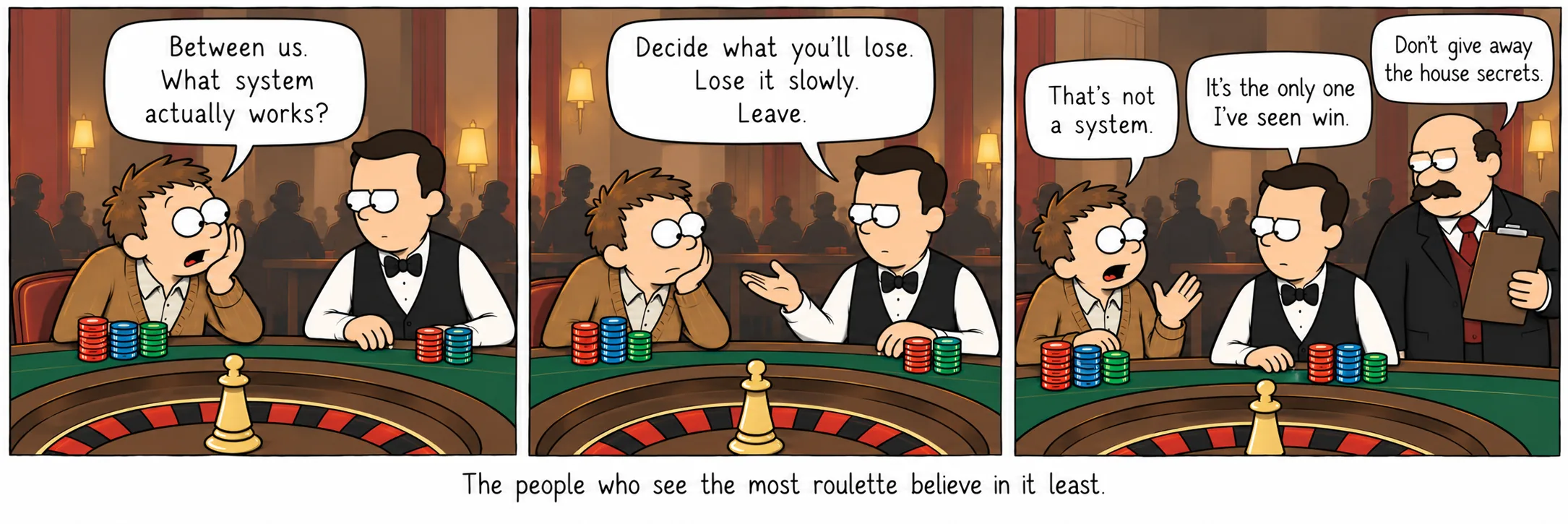 De mensen die de meeste roulette zien, geloven er het minst in.