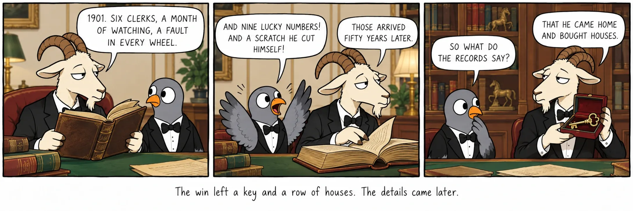 De winst liet een sleutel en een rij huizen na. De details kwamen later.
