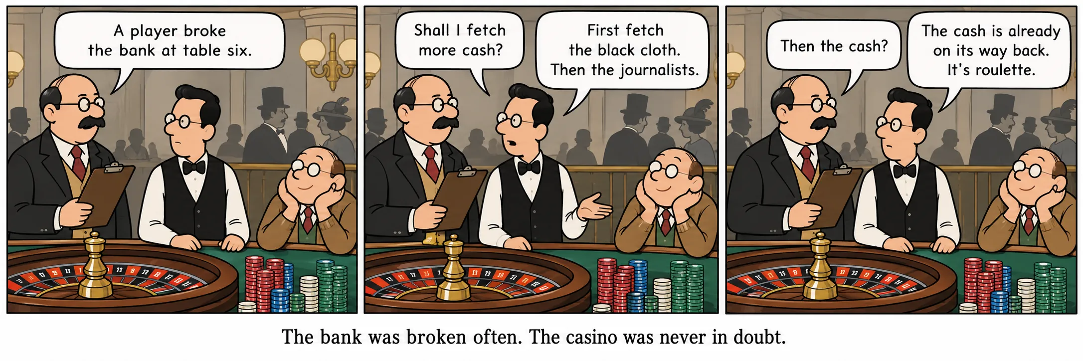 De bank sprong vaak. Het casino stond nooit ter discussie.