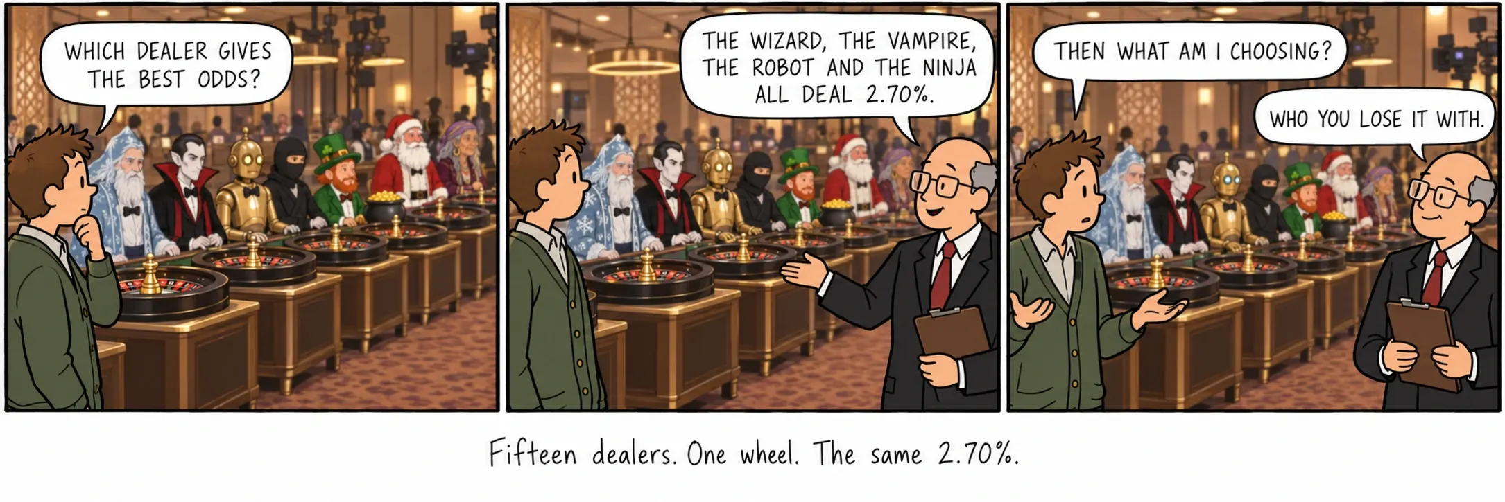 Vijftien dealers. Eén wiel. Dezelfde 2,70%.