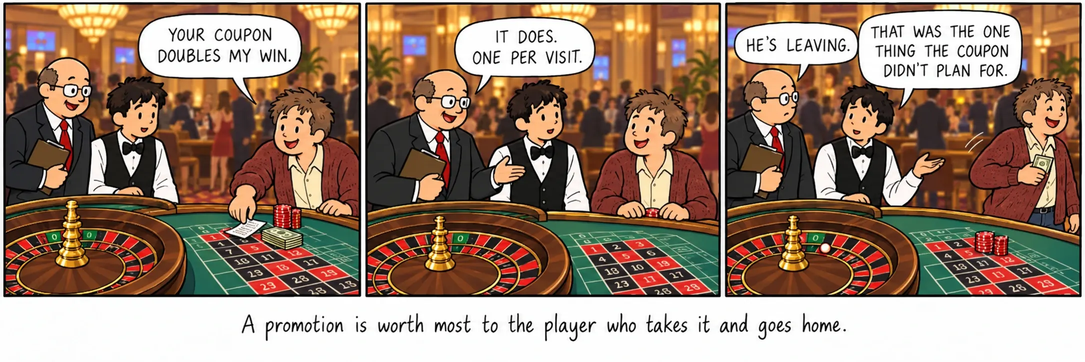 Een promotie is het meest waard voor de speler die haar aanneemt en naar huis gaat.